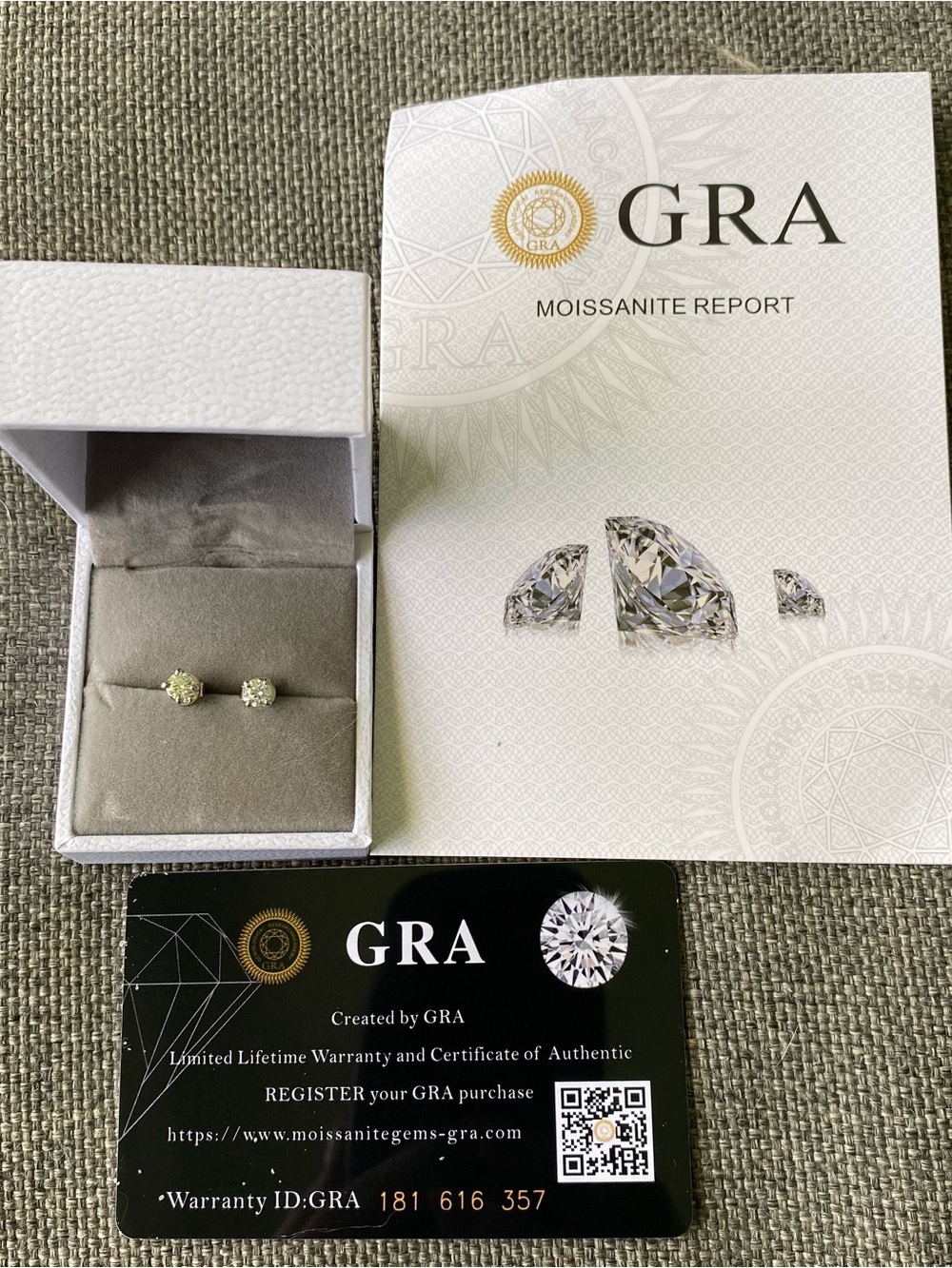 Women’s Moissanite Sterling Silver Stud Earrings. .30ct per side
